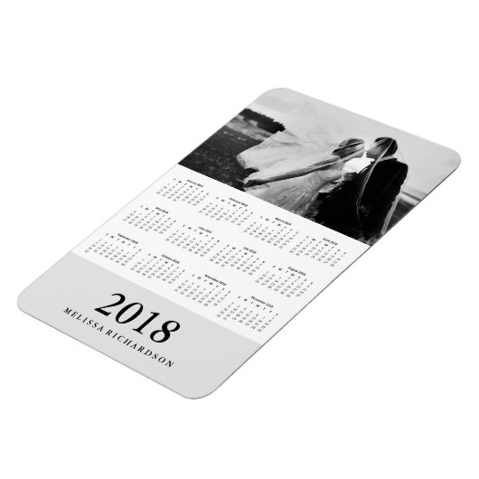 Soft Gray Stripe | Eleganter Foto-Kalender 2018 Magnet (Linke Seite)
