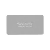Soft Gray Wedding Return Label Adressaufkleber (Vorne)