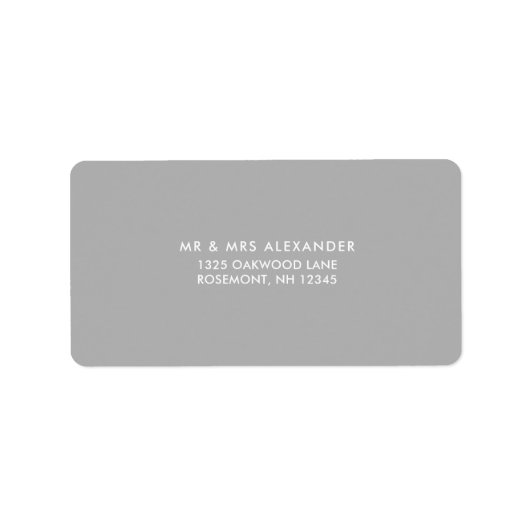 Soft Gray Wedding Return Label Adressaufkleber (Vorne)