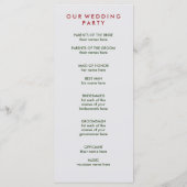 Soft Gray Winter Holiday Mason Jar Wedding Program Programm (Rückseite)