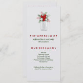 Soft Gray Winter Holiday Mason Jar Wedding Program Programm (Vorne/Hinten)