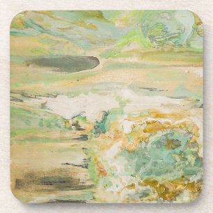 Soft Green Abstrakt Fine Art Getränkeuntersetzer