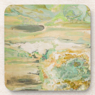 Soft Green Abstrakt Fine Art Getränkeuntersetzer