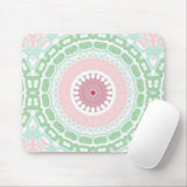 Soft Green and Blush Mandala Pattern Mousepad (Mit Mouse)