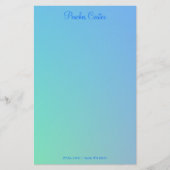 Soft Green Aqua Blue Ombre Briefpapier (Vorderseite)