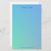 Soft Green Aqua Blue Ombre Briefpapier (Vorne/Hinten)