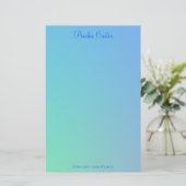 Soft Green Aqua Blue Ombre Briefpapier (Stehend Vorderseite)