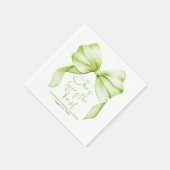 Soft Green Bow She's Tying the Knot Bridal Shower Serviette (Ecke)