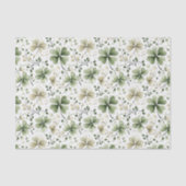 Soft Green & Cream Shamrock Pattern Tissue Paper Seidenpapier (Vorderseite)