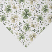 Soft Green & Cream Shamrock Pattern Tissue Paper Seidenpapier (Ausschnitt)