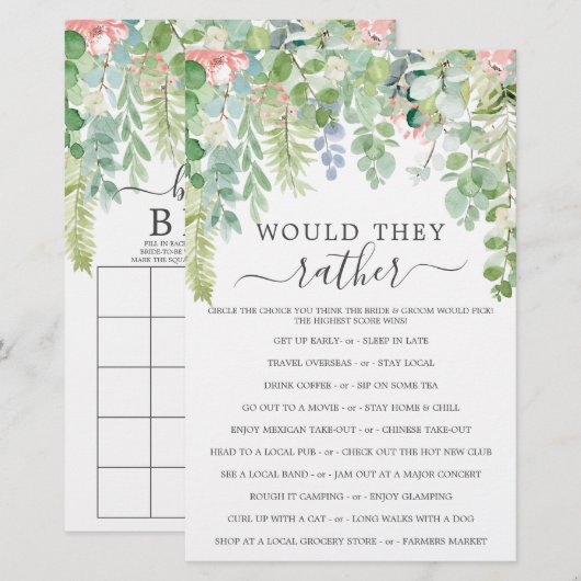 Soft Green Double Side Brautparty Games (Vorne/Hinten)