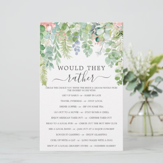 Soft Green Double Side Brautparty Games (Stehend Vorderseite)