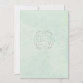 Soft Green Elegant Boho Floral Gold Modern Wedding Einladung (Rückseite)