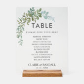 Soft Green Eucalyptus Watercolor Rustic Wedding Acrylschild (Vorderseite)