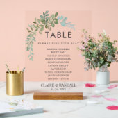 Soft Green Eucalyptus Watercolor Rustic Wedding Acrylschild (Hochzeit)