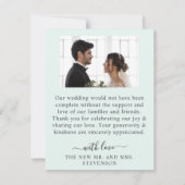 Soft Green Eucalyptus Watercolor Rustic Wedding Dankeskarte (Rückseite)