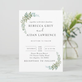 Soft Green Eucalyptus Watercolor Rustic Wedding Einladung