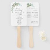 Soft Green Eucalyptus Watercolor Rustic Wedding Fächer (Vorne und Hinten)