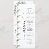 Soft Green Eucalyptus Watercolor Rustic Wedding Menükarte (Vorne/Hinten)