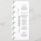 Soft Green Eucalyptus Watercolor Rustic Wedding Menükarte (Vorderseite)