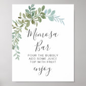 Soft Green Eucalyptus Watercolor Rustic Wedding Poster (Vorne)