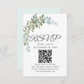 Soft Green Eucalyptus Watercolor Rustic Wedding RSVP Karte (Vorne/Hinten)