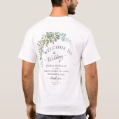 Soft Green Eucalyptus Watercolor Rustic Wedding T-Shirt (Rückseite)