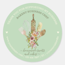 Soft Green Food Store Catering Bäckerei Koch Runder Aufkleber