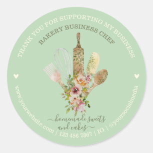Soft Green Food Store Catering Bäckerei Koch Runder Aufkleber