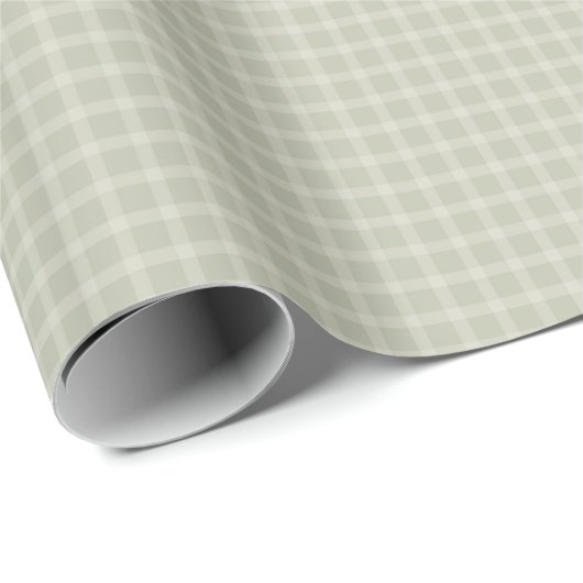 Soft Green Gingham Classic Karierter Frühling Somm Geschenkpapier (Rolleneckpunkt)