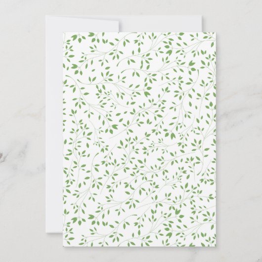 Soft Green Leaf Erste Kommune Einladung (Rückseite)