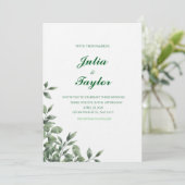 Soft Green Minimalist Invitation Einladung (Stehend Vorderseite)