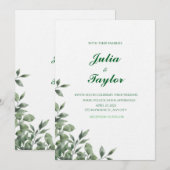 Soft Green Minimalist Invitation Einladung (Vorne/Hinten)