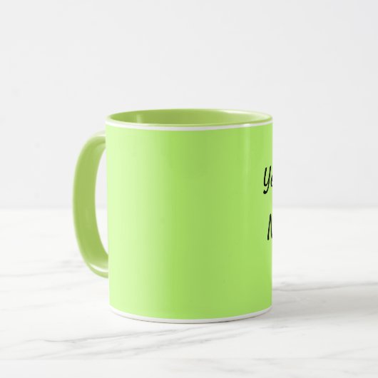 Soft Green Personalize Message Coffee Cup Geschenk Tasse (Vorderseite Links)
