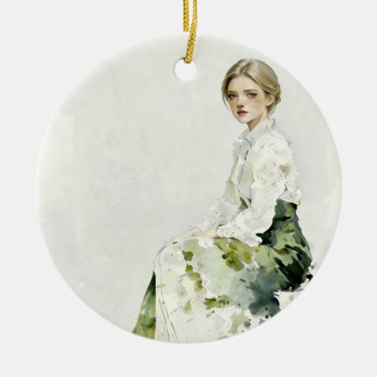 Soft Green Portrait Ornament (Vorne)
