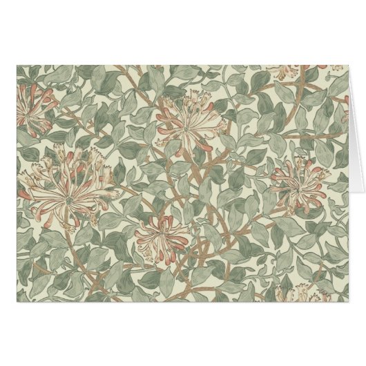 Soft Green Vintag William Morris Honeysuckle (Vorderseite (Horizontal))