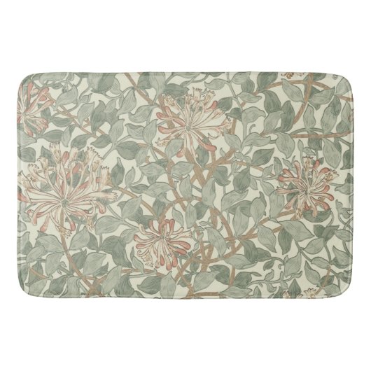 Soft Green Vintag William Morris Honeysuckle Badematte (Vorderseite)