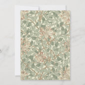 Soft Green Vintag William Morris Honeysuckle Einladung (Rückseite)