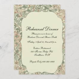 Soft Green Vintag William Morris Honeysuckle Einladung