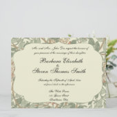 Soft Green Vintag William Morris Honeysuckle Einladung (Stehend Vorderseite)