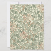 Soft Green Vintag William Morris Honeysuckle Einladung (Rückseite)