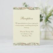 Soft Green Vintag William Morris Honeysuckle Einladung (Stehend Vorderseite)