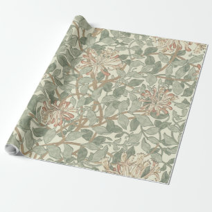 Soft Green Vintag William Morris Honeysuckle Geschenkpapier