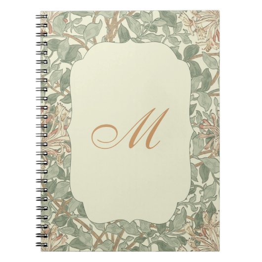 Soft Green Vintag William Morris Honeysuckle Notizblock (Vorderseite)