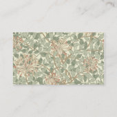 Soft Green Vintag William Morris Honeysuckle Platzkarte (Rückseite)