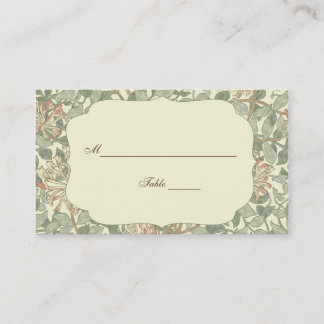 Soft Green Vintag William Morris Honeysuckle Platzkarte