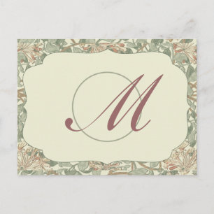 Soft Green Vintag William Morris Honeysuckle Postkarte