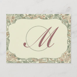 Soft Green Vintag William Morris Honeysuckle Postkarte