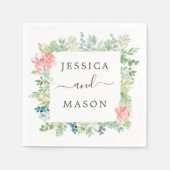 Soft Greenerity Wedding Cocktail Napkin Serviette (Vorderseite)