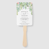 Soft Greenerity Wedding Fan Programm Fächer (Vorderseite)